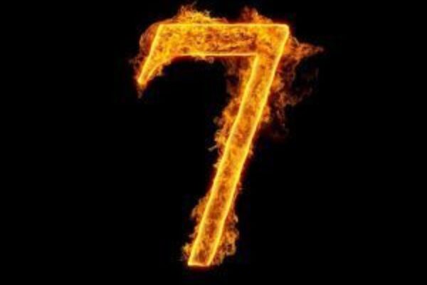 Fire alphabet number 7 seven